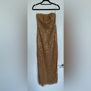 Lulu's Gold Sequin/Beaded Dress